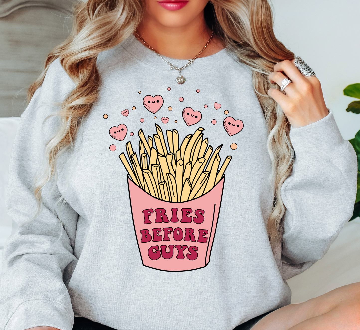 Fries Before Guys Sweatshirt | XoXo Love Collection | Unique Gifts for Family Friends