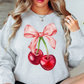 Cute Cherry Bow Sweatshirt | Groovy Vibes Collection | Unique Gifts for Family and Friends