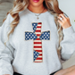 Patriotic Cross Sweatshirt | Stars and Stripes Collection | Unique Gifts for Family and Friends