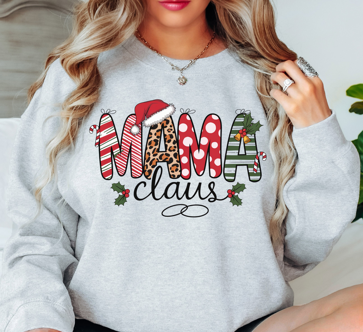 Mama Claus Sweatshirt | Mama Mode Activated Collection | Unique Gifts for Family Friends