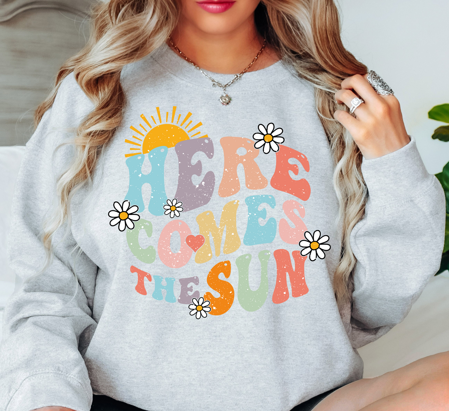 Here Comes The Sun Sweatshirt | Spring Fling Collection | Unique Gifts for Family Friends