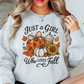 Just A Girl Who Loves Fall Sweatshirt | Falling For You Collection | Unique Gifts for Family Friends