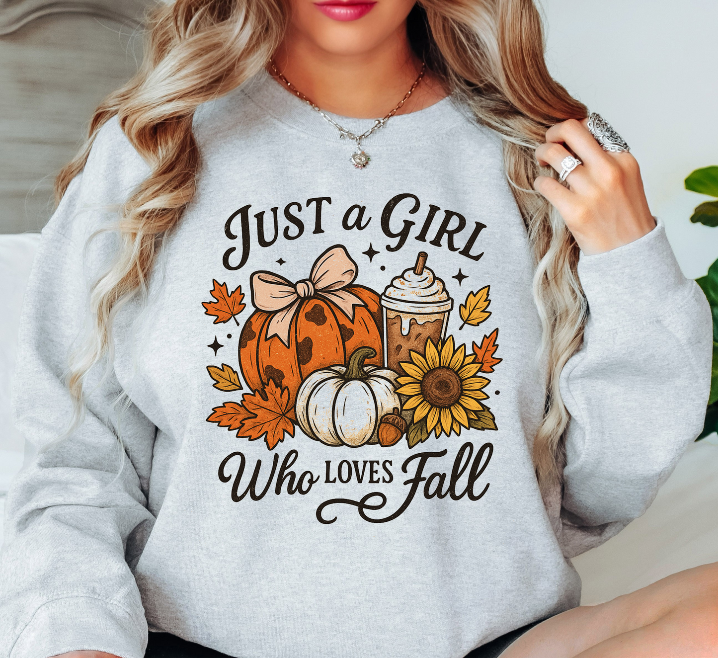 Just A Girl Who Loves Fall Sweatshirt | Falling For You Collection | Unique Gifts for Family Friends