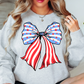 USA Coquette Bow Sweatshirt | Stars and Stripes Collection | Unique Gifts for Family