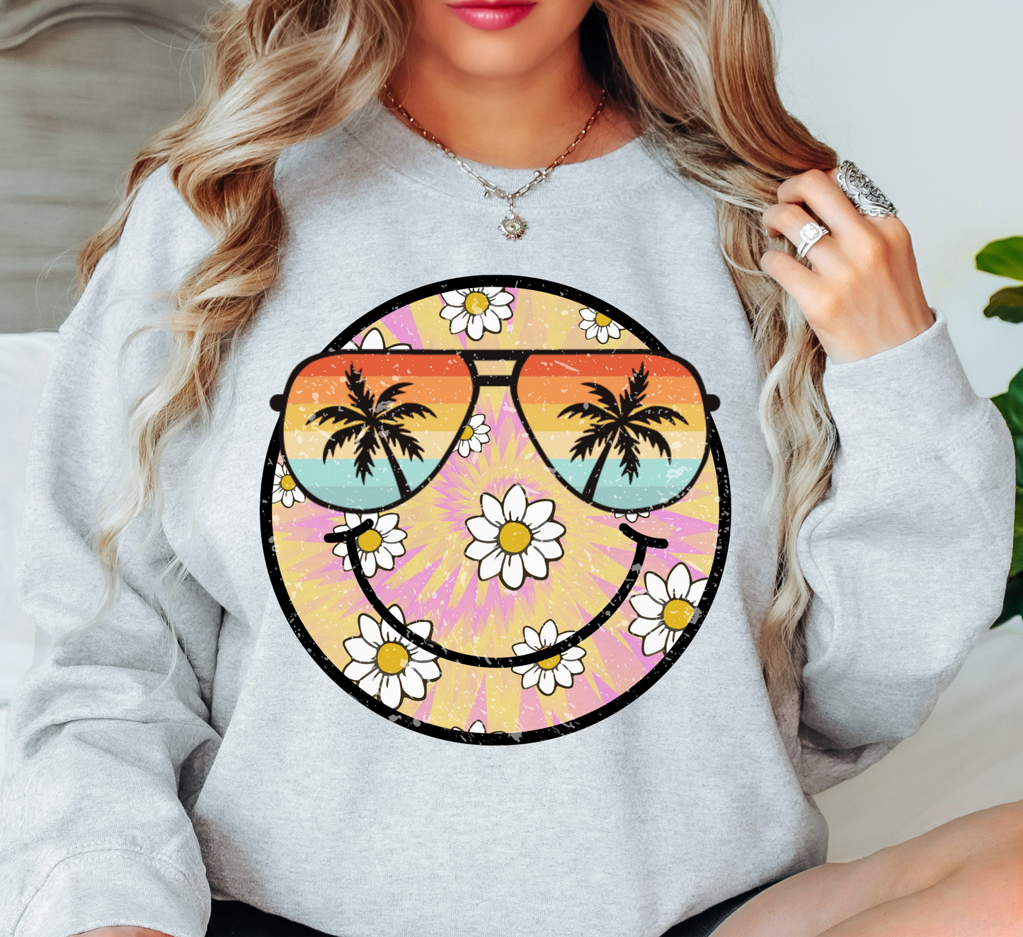 Spring Boom Smiley Sweatshirt | Spring Fling Collection | Unique Gifts for Family Friends