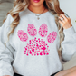 Pink Pet Paw Sweatshirt | Pawsitive Vibes Collection | Unique Gifts for Family and Friends