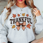 Thankful Leaves With Bow Sweatshirt | Harvest Joy Collection | Unique Gifts for Family Friends