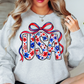 Floral Coquette USA Sweatshirt | Stars and Stripes Collection | Unique Gifts for Family and Friends