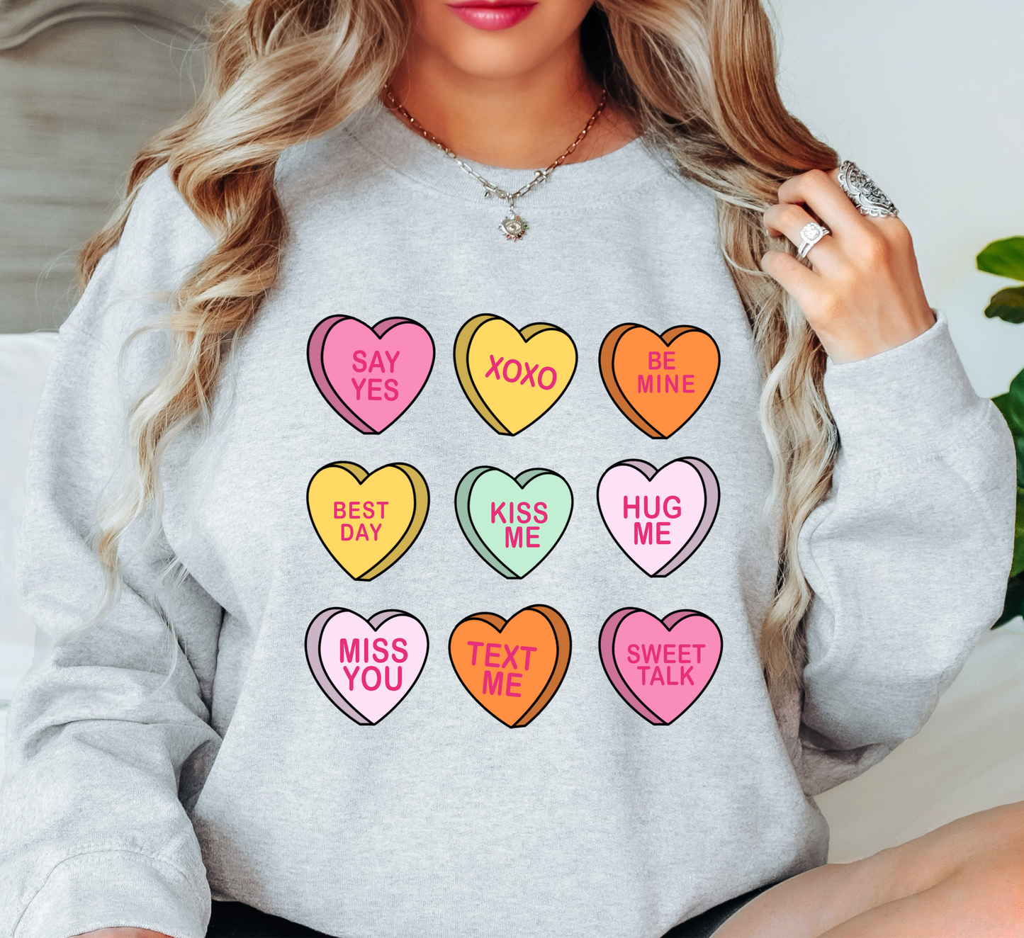 Conversation Candy Hearts Sweatshirt | XoXo Love Collection | Unique Gifts for Family Friends