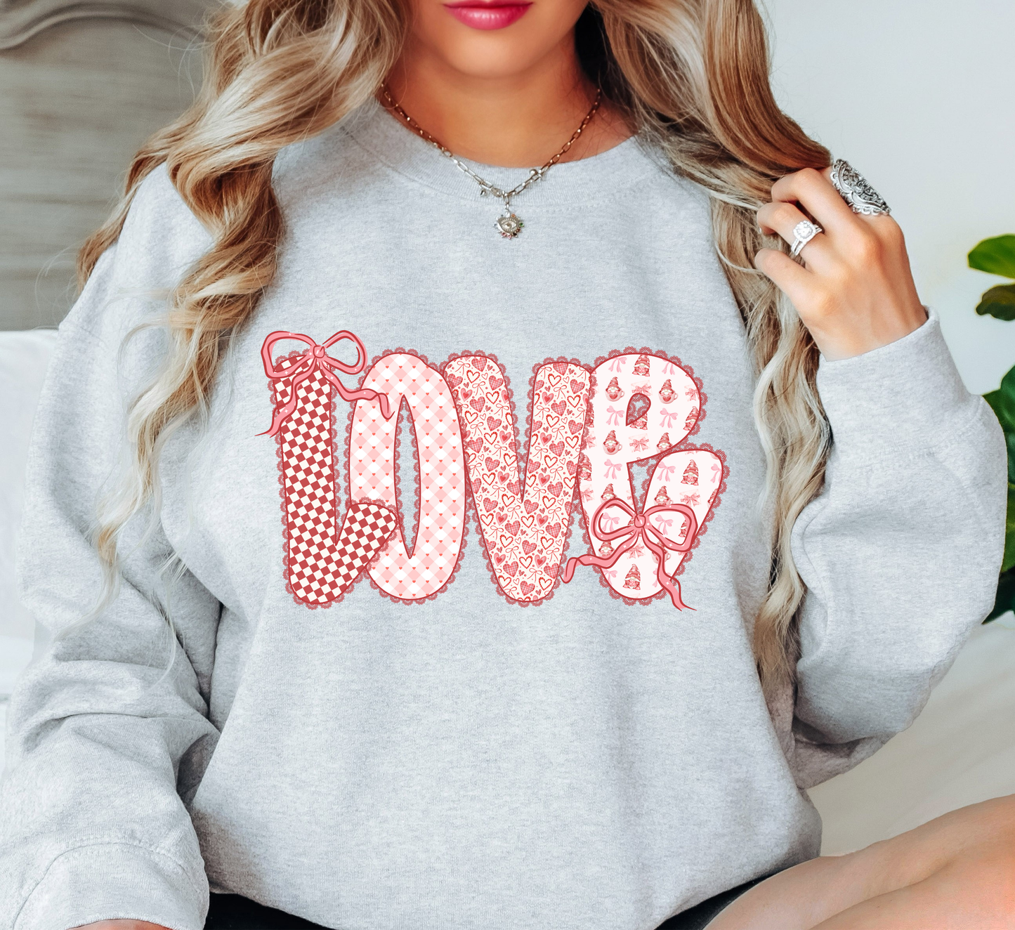 Preppy Love Lace Sweatshirt | XoXo Love Collection | Unique Gifts for Family Friends