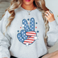 USA Peace Hand Sweatshirt | Stars and Stripes Collection | Unique Gifts for Family and Friends