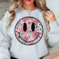 Floral Spring Smiley Face Sweatshirt | Spring Fling Collection | Unique Gifts for Family Friends