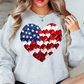 USA Heart Brushstrokes Sweatshirt | Stars and Stripes Collection | Unique Gifts for Family and Friends