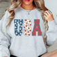 Floral USA Sweatshirt | Stars and Stripes Collection | Unique Gifts for Family and Friends