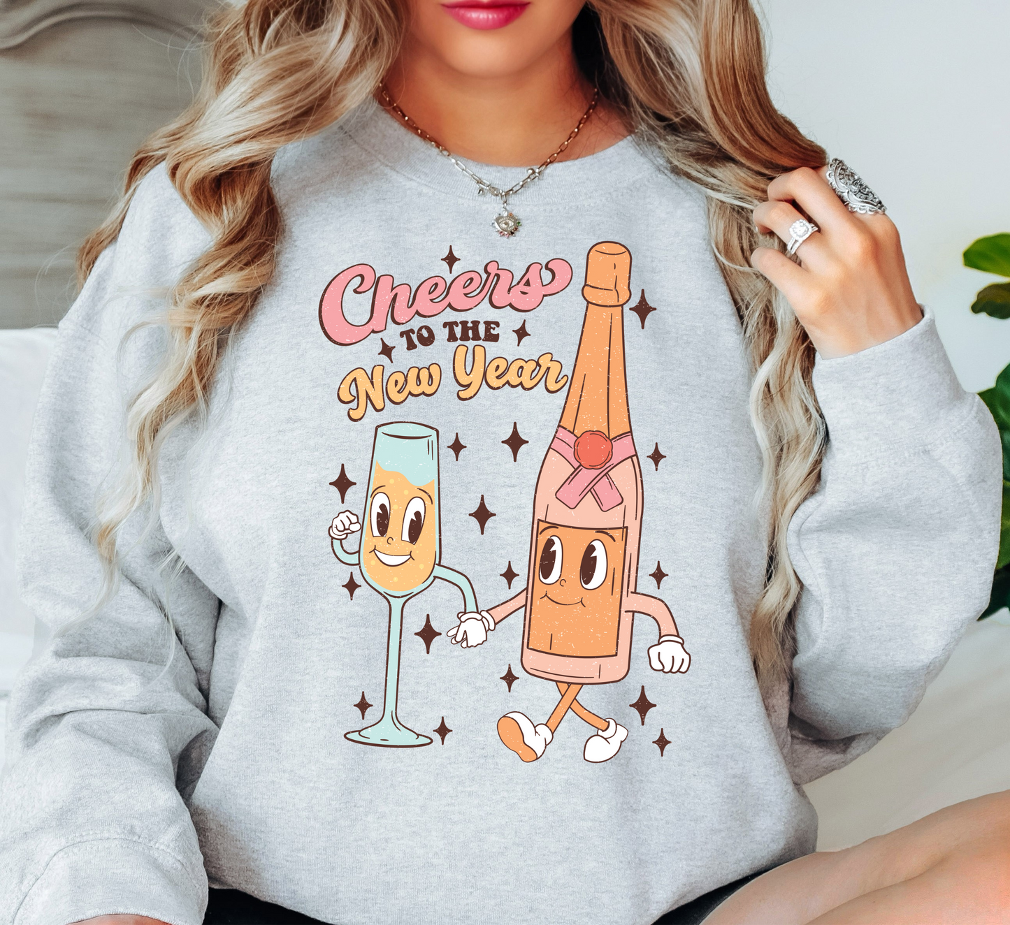 Cheers To The New Year Sweatshirt | New Year Magic Collection | Unique Gifts for Family Friends