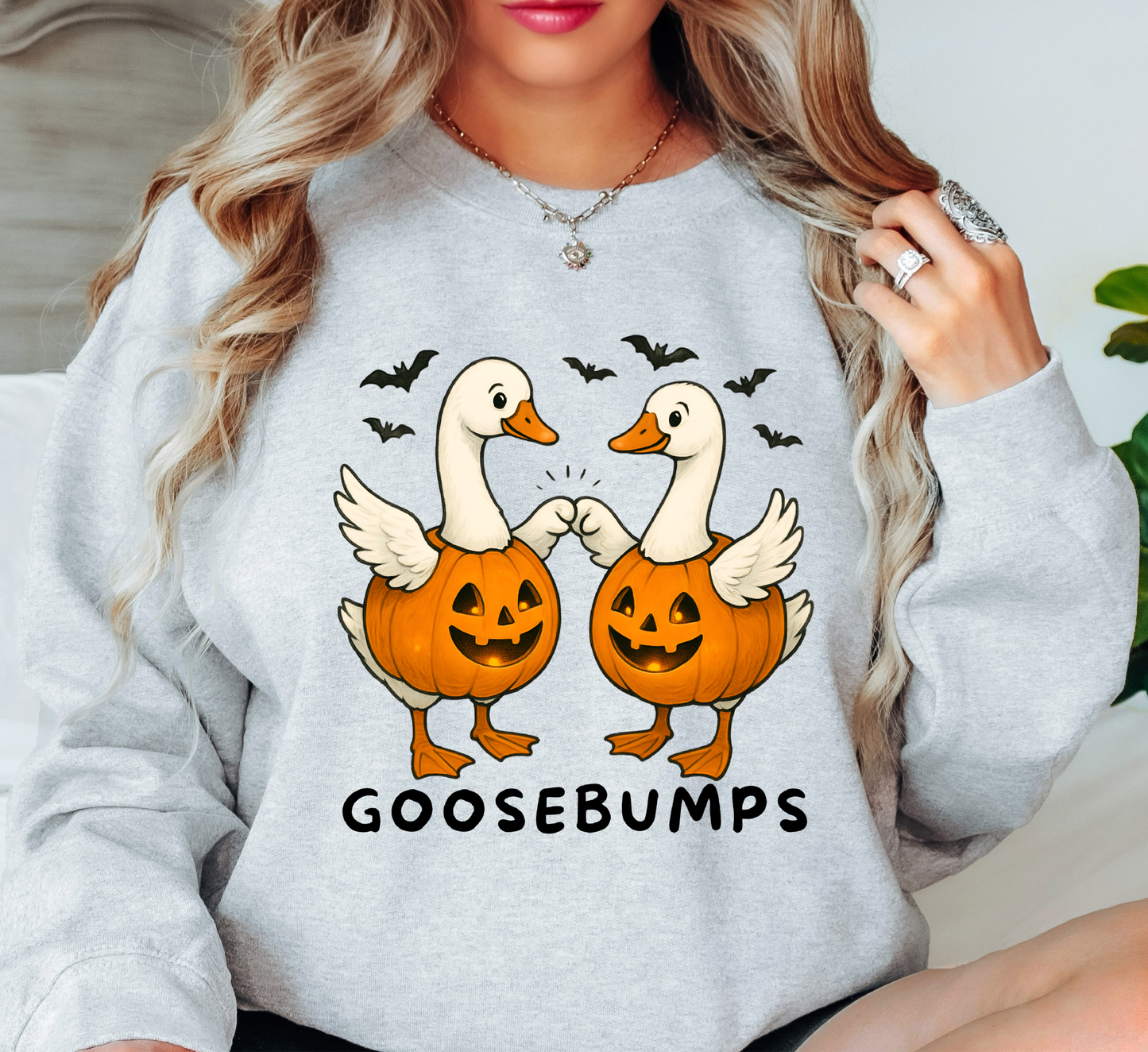 Spooky Goosebumps Sweatshirt | Boo-tiful Vibes Collection | Unique Gifts for Family Friends