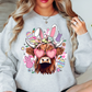 Highland Cow Bunny Sweatshirt | Hoppin' Into Spring Collection | Unique Gifts for Family Friends