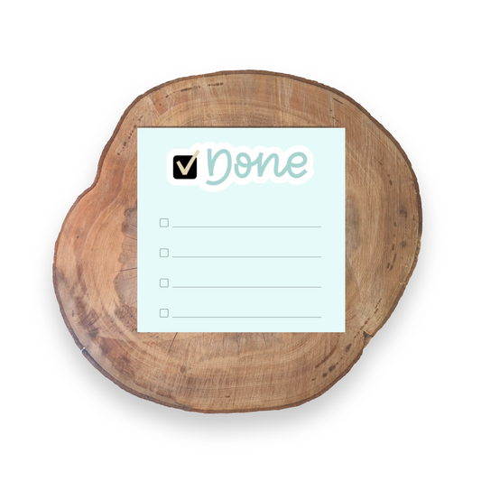 Checkmark Done (Green) | Stationery - 3x3 Sticky Notes | Unique Gifts for Family Friends