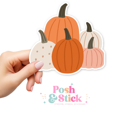 Group Of Pumpkins | Falling For You Clear Vinyl Stickers | Unique Gifts For Family Friends