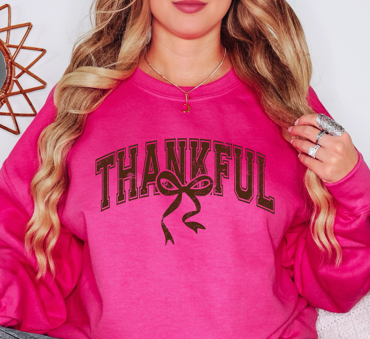 Thankful Bow Sweatshirt | Harvest Joy Collection | Unique Gifts for Family Friends