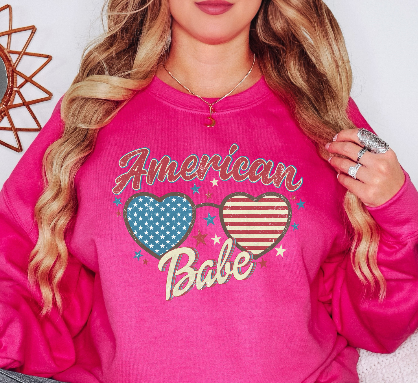 American Babe Sweatshirt | Stars and Stripes Collection | Unique Gifts for Family and Friends