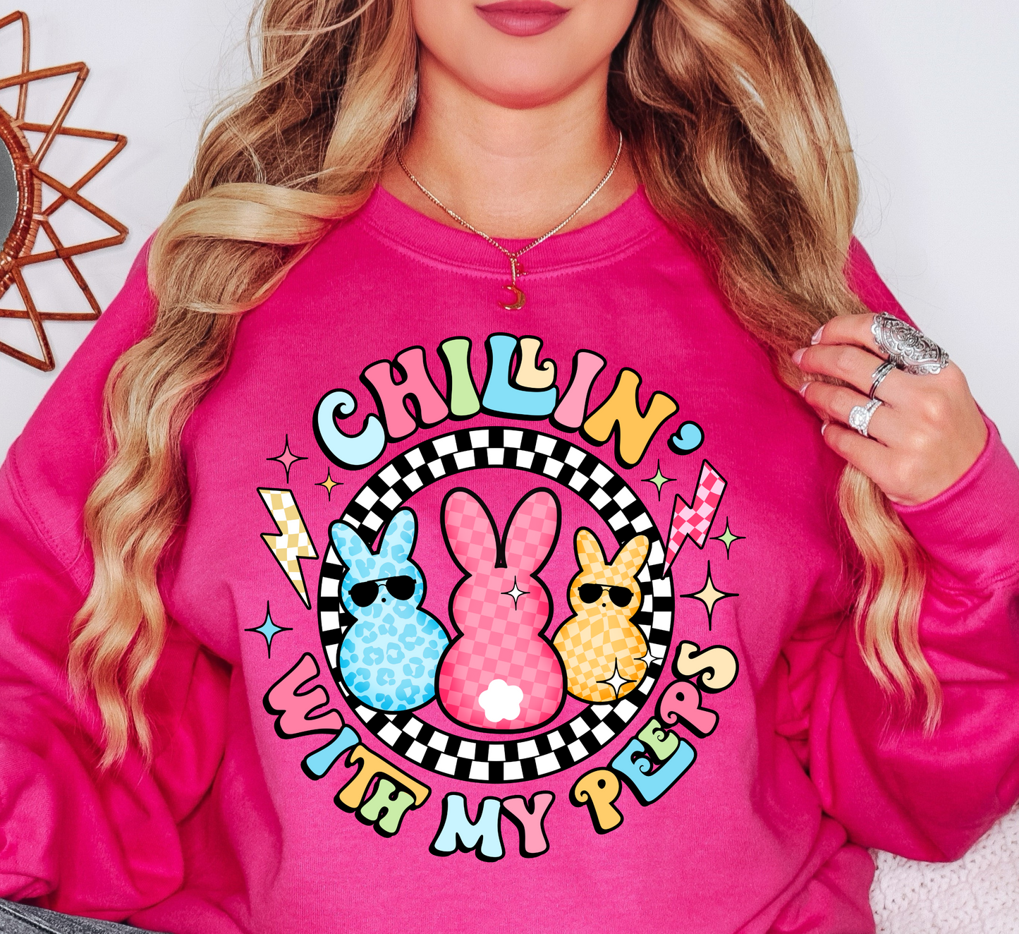 Chillin With My Peeps Sweatshirt | Hoppin' Into Spring Collection | Unique Gifts for Family Friends