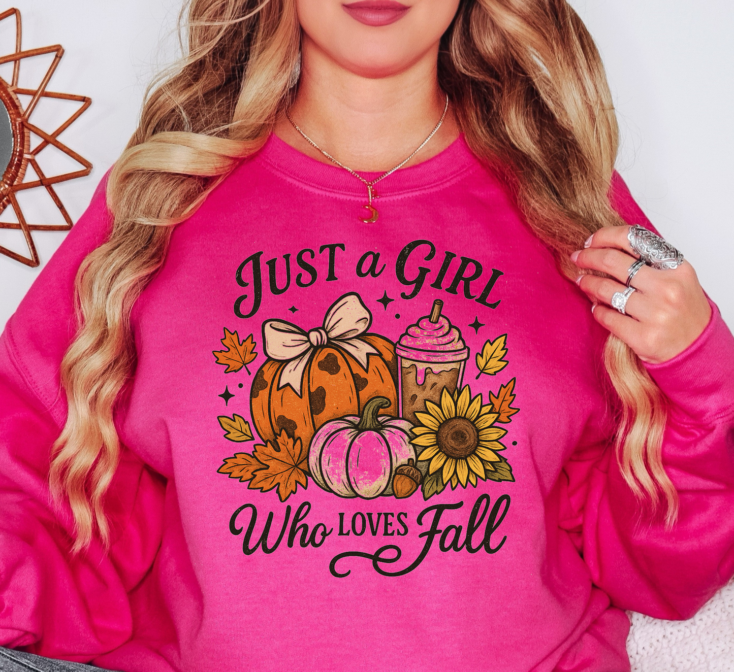 Just A Girl Who Loves Fall Sweatshirt | Falling For You Collection | Unique Gifts for Family Friends