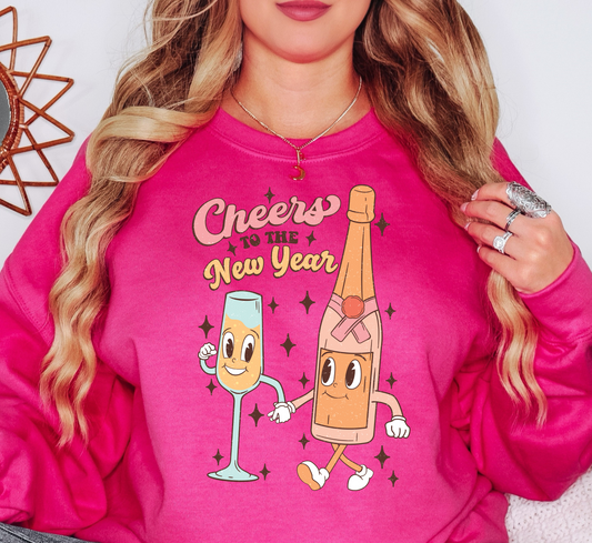 Cheers To The New Year Sweatshirt | New Year Magic Collection | Unique Gifts for Family Friends