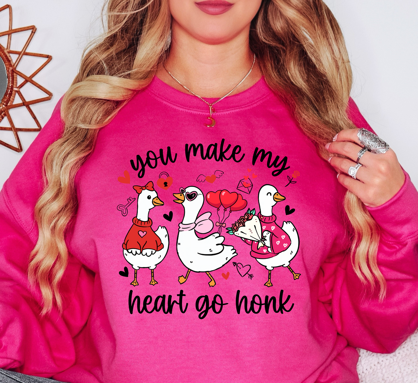 Goose Heart Go Honk Sweatshirt | XoXo Love Collection | Unique Gifts for Family Friends