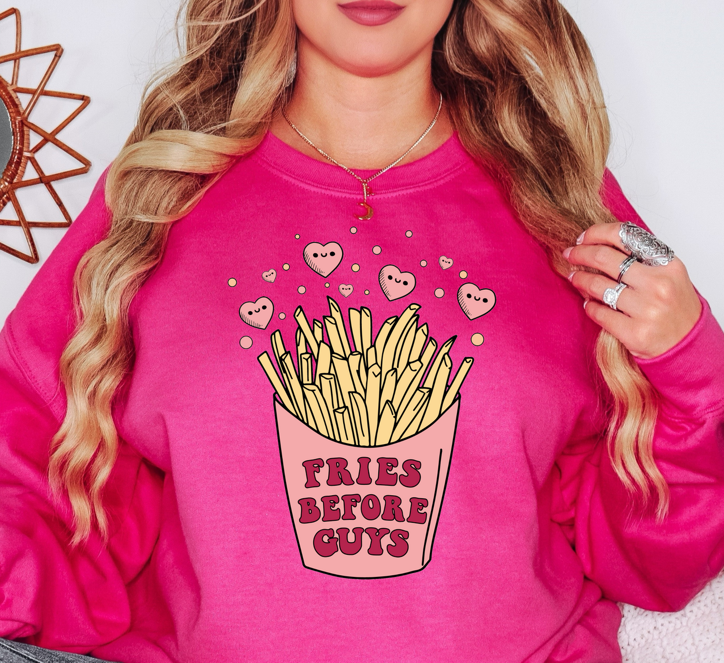Fries Before Guys Sweatshirt | XoXo Love Collection | Unique Gifts for Family Friends