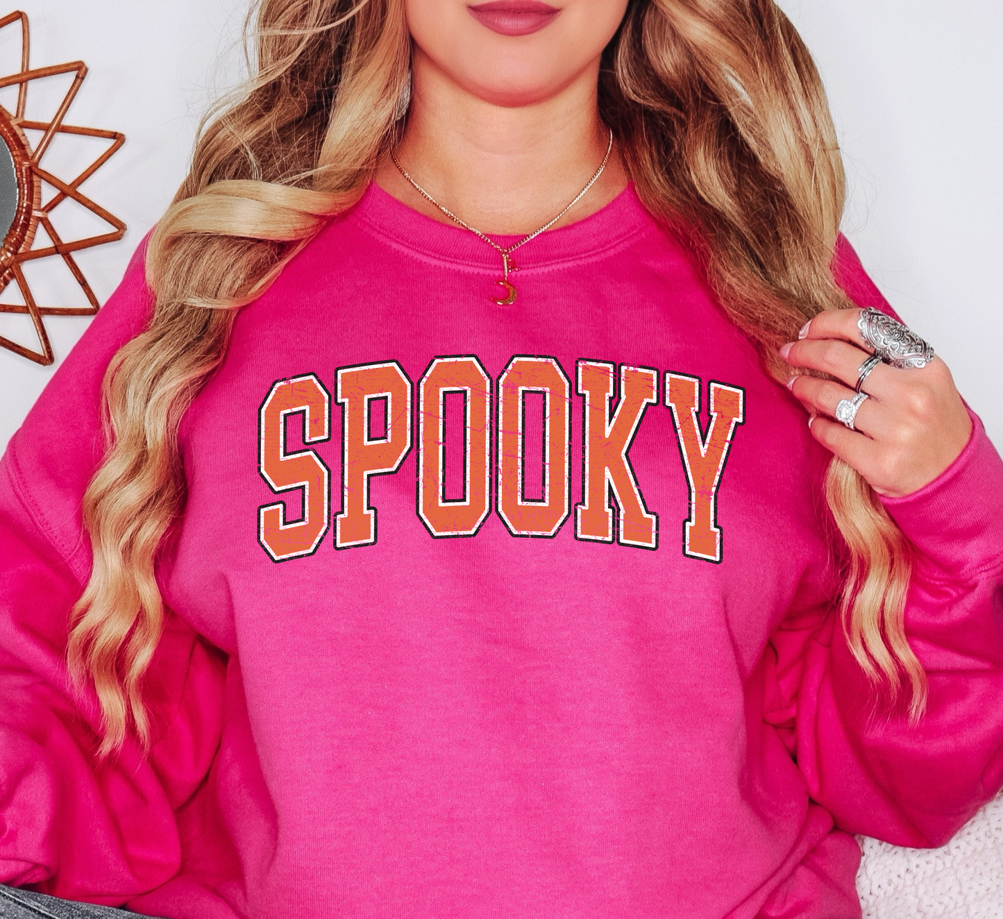 Spooky Varsity Sweatshirt | Boo-tiful Vibes Collection | Unique Gifts for Family Friends