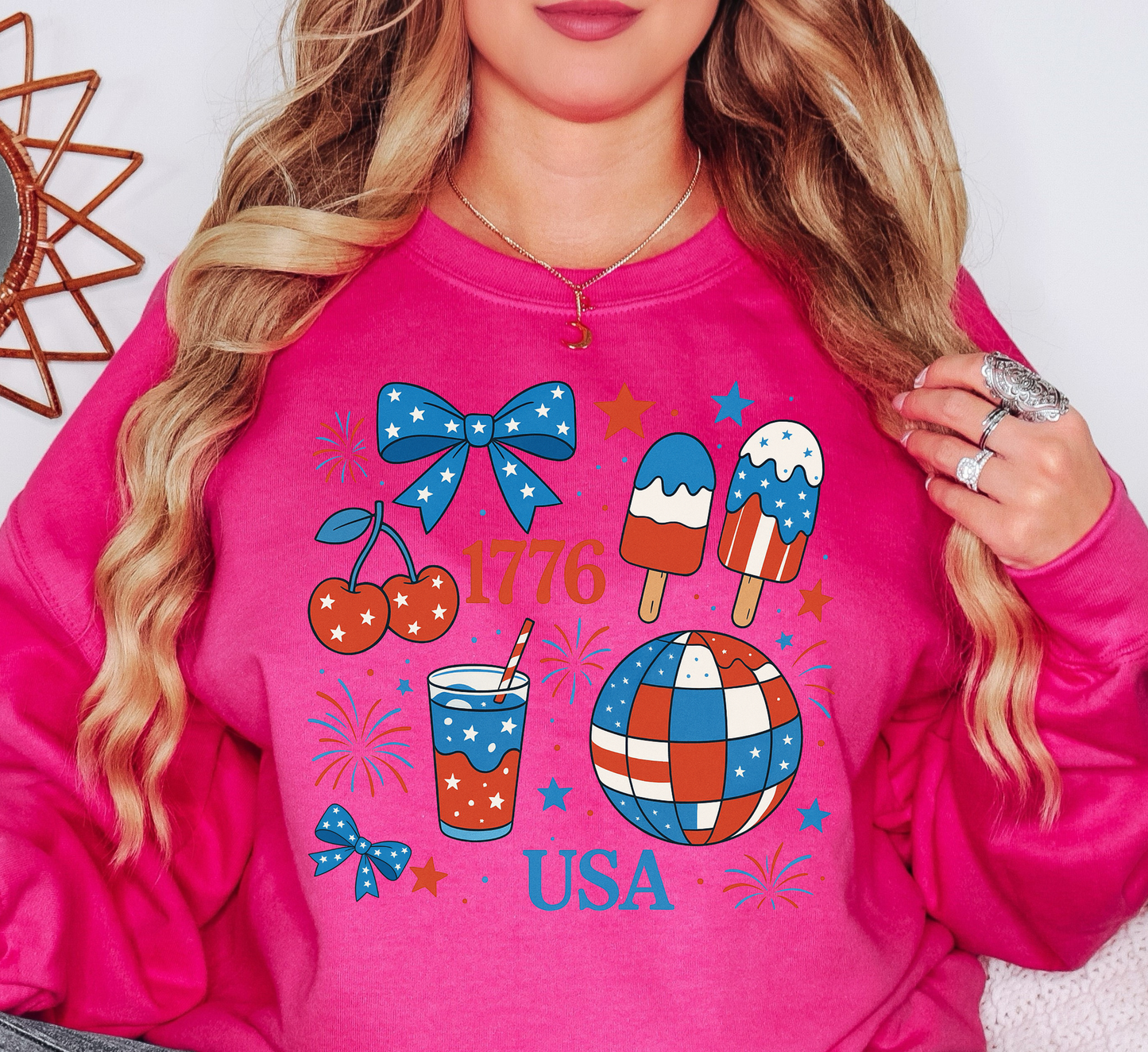 Preppy USA 1776 Sweatshirt | Stars and Stripes Collection | Unique Gifts for Family and Friends