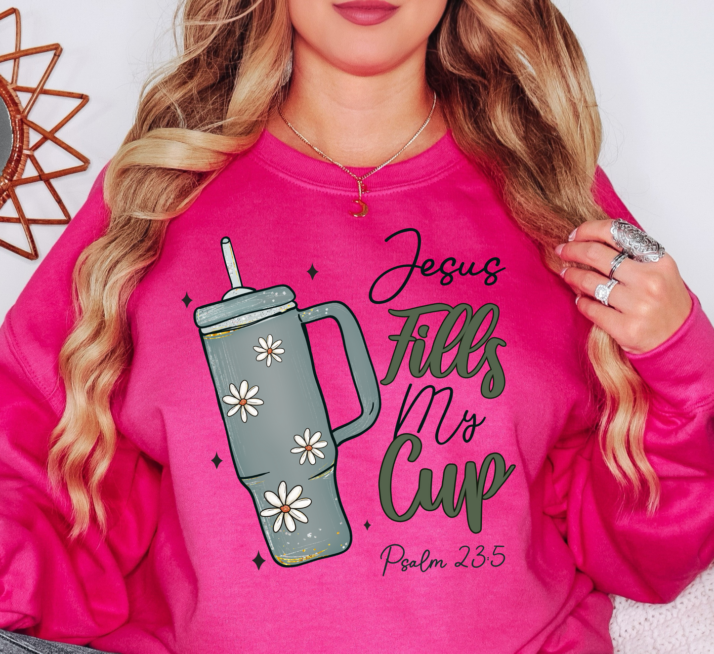 Jesus Fills My Cup Sweatshirt | Walk By Faith Collection | Unique Gifts for Family and Friends