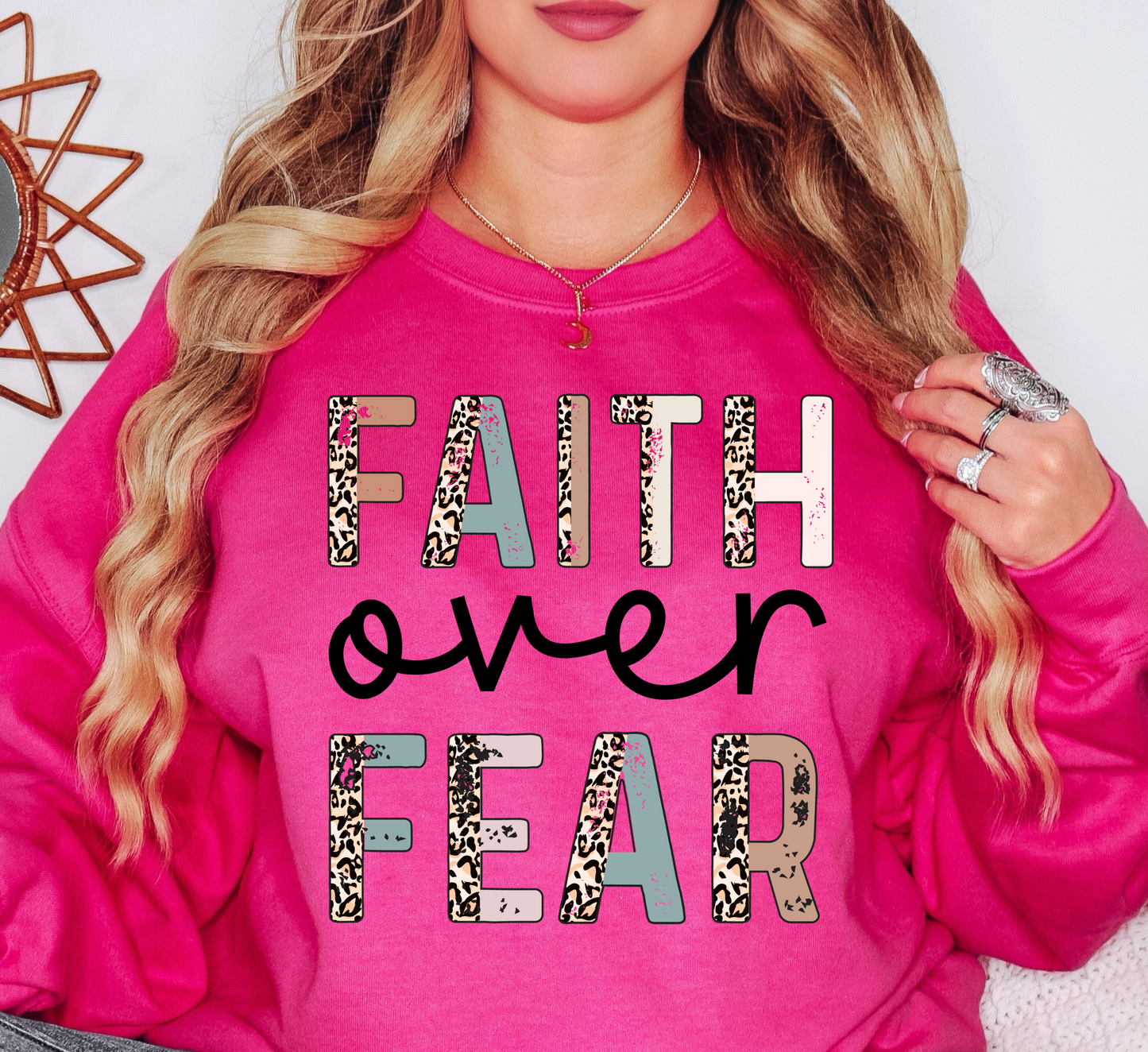 Faith Over Fear Sweatshirt | Walk By Faith Collection | Unique Gifts for Family and Friends