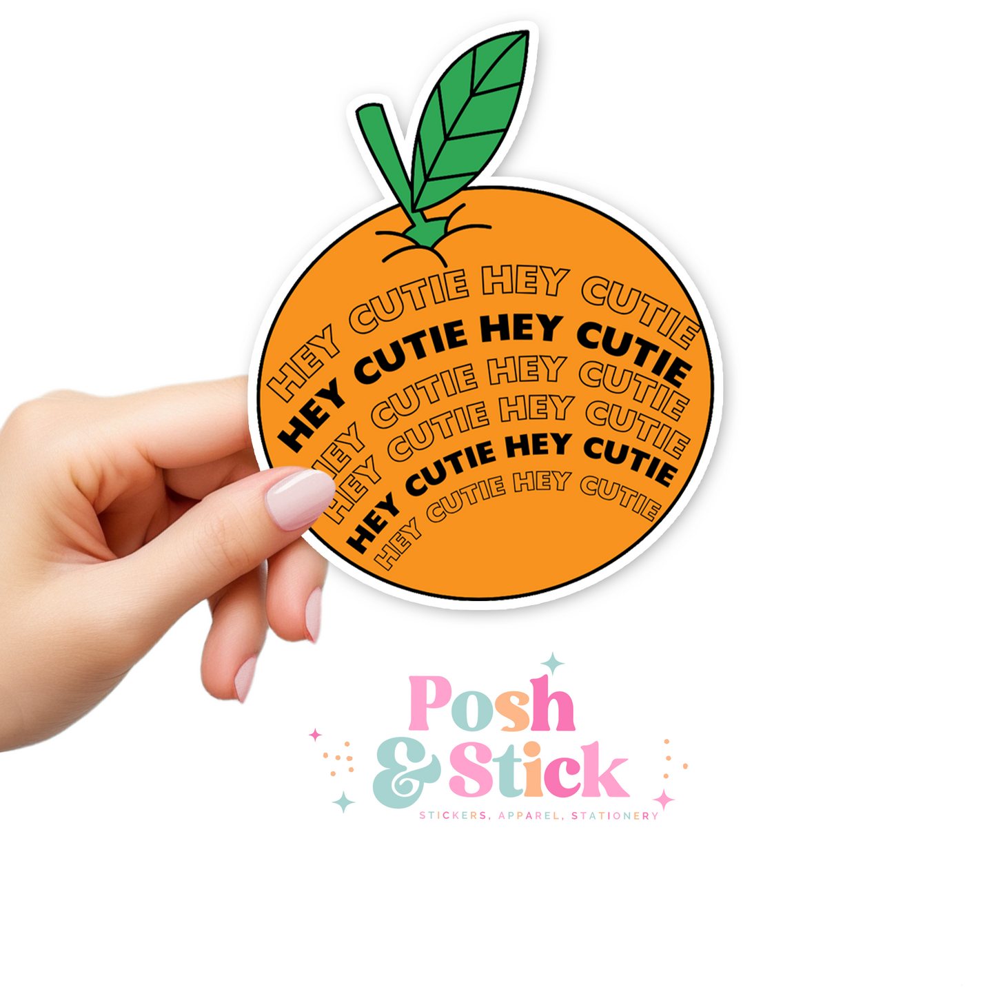 Hey, Cutie | School Education Clear Vinyl Stickers | Unique Gifts For Family Friends