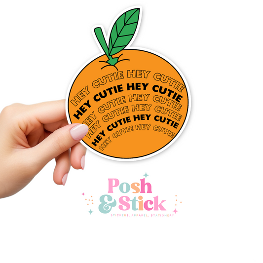 Hey, Cutie | School Education Clear Vinyl Stickers | Unique Gifts For Family Friends