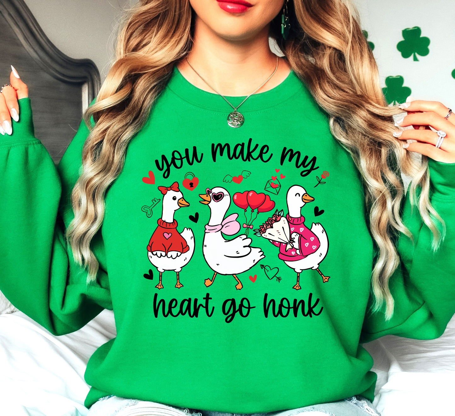 Goose Heart Go Honk Sweatshirt | XoXo Love Collection | Unique Gifts for Family Friends