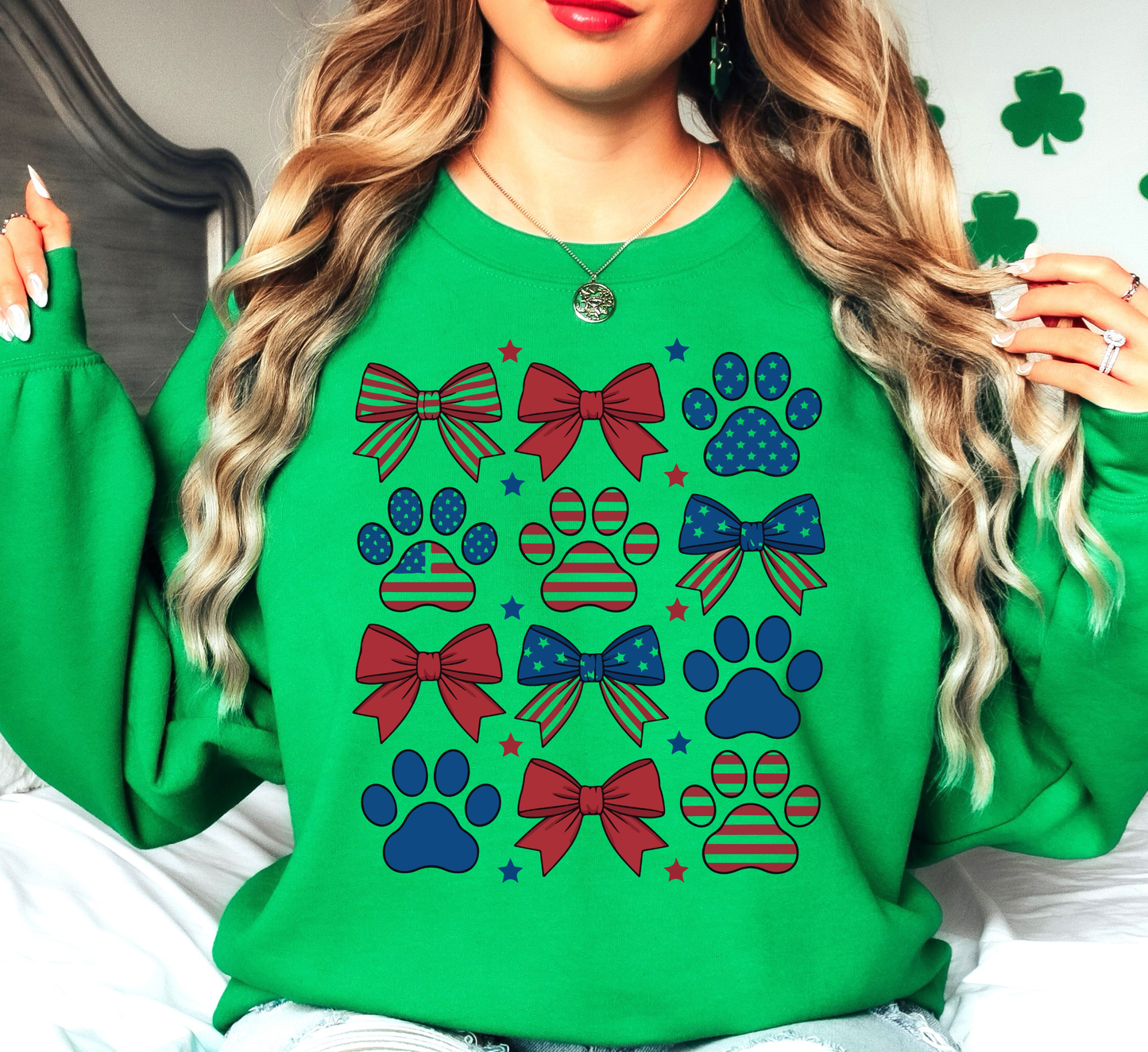 USA Paw Prints Sweatshirt | Pawsitive Vibes Collection | Unique Gifts for Family and Friends