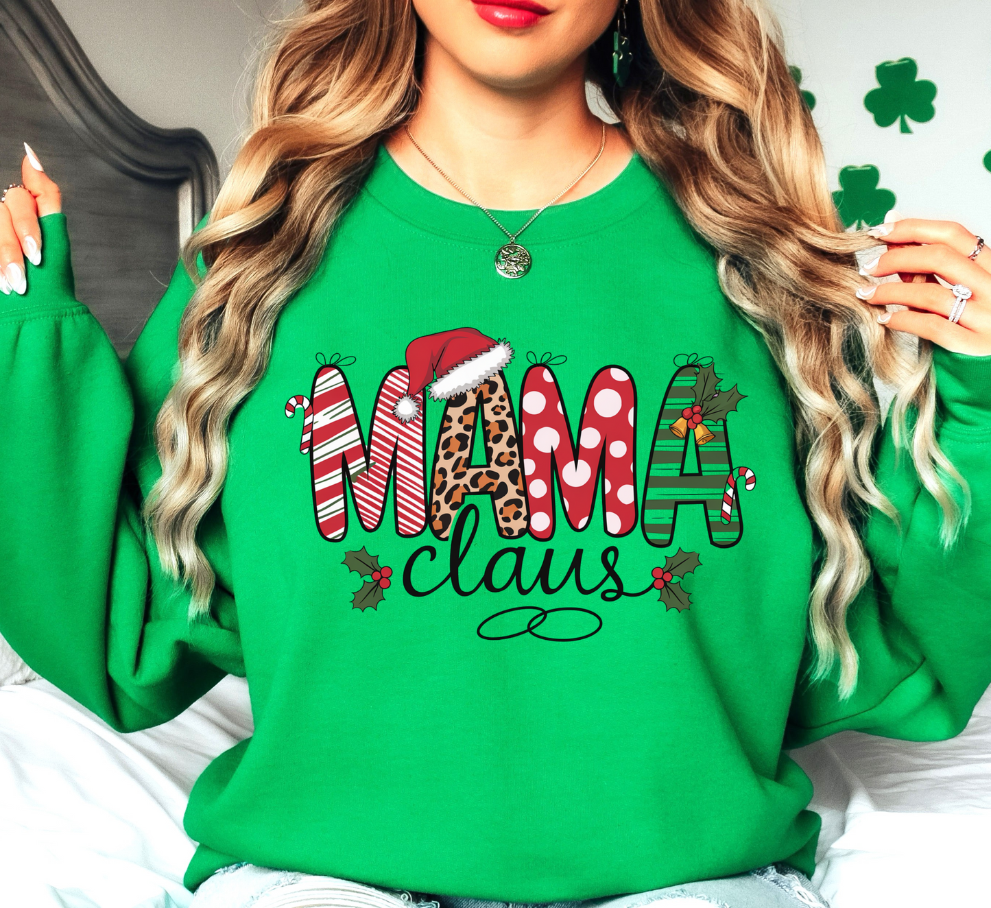 Mama Claus Sweatshirt | Mama Mode Activated Collection | Unique Gifts for Family Friends