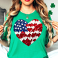 USA Heart Brushstrokes Tee | Stars and Stripes Collection | Unisex Pre-Shrunk T-Shirt