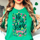 He Is Risen Floral Wreath Tee | Walk By Faith Collection | Unisex Pre-Shrunk T-Shirt