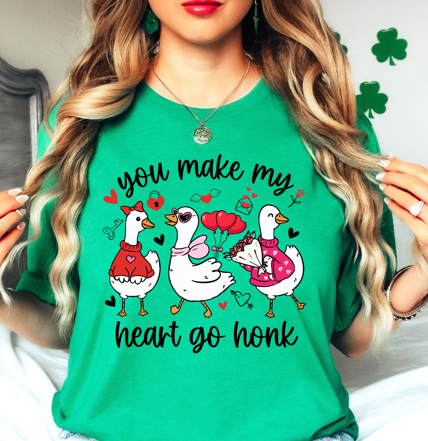 Goose Heart Go Honk Tee | XoXo Love Collection | Unisex Pre-Shrunk T-Shirt