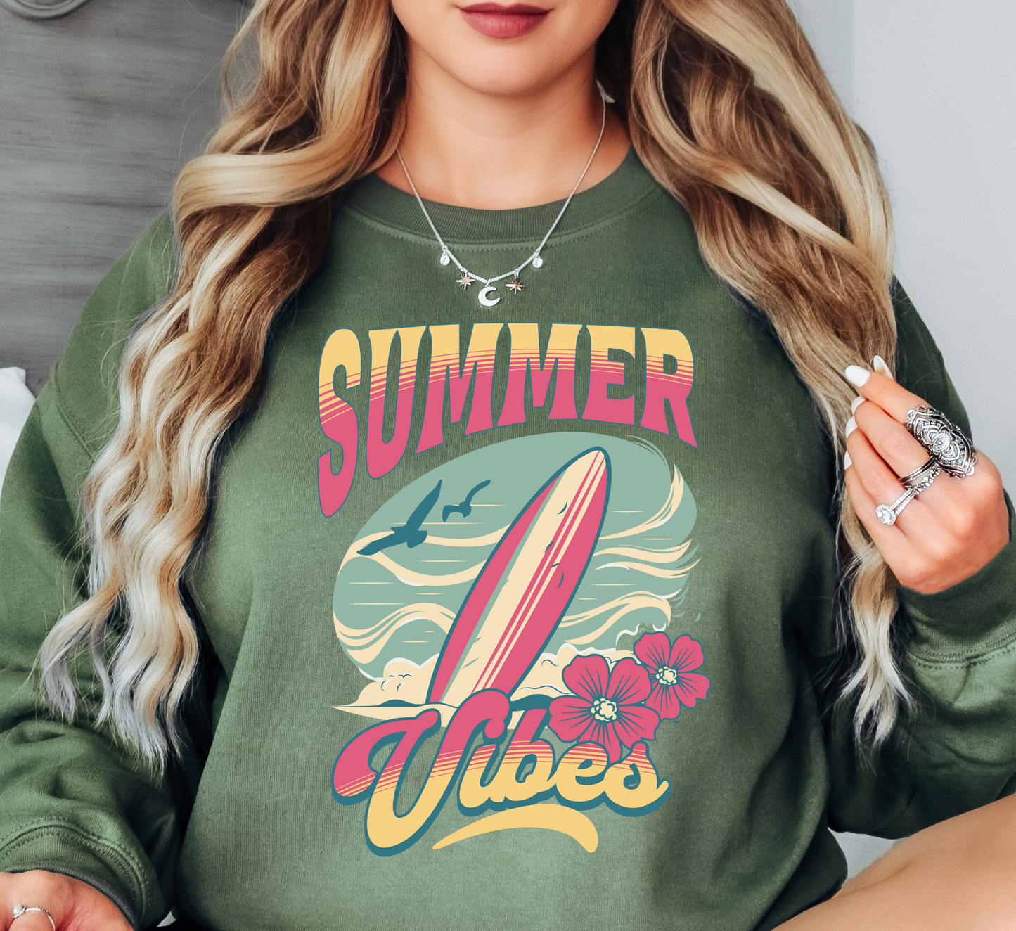 Summer Vibes Sweatshirt | Beach Breeze Collection | Unique Gifts for Family Friends