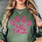 Pink Pet Paw Sweatshirt | Pawsitive Vibes Collection | Unique Gifts for Family and Friends