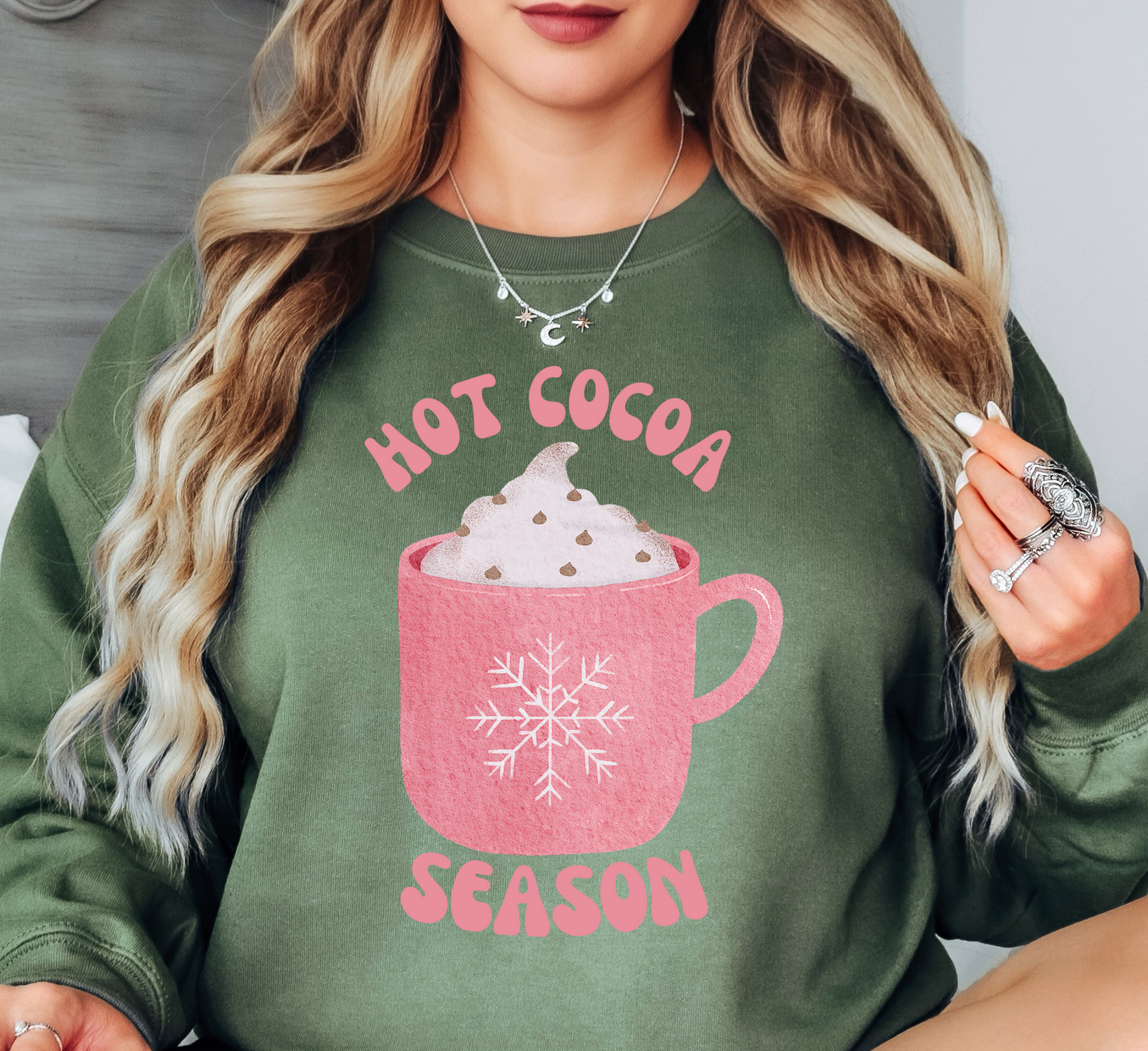 Hot Cocoa Season Sweatshirt | Frosty Chic Collection | Unique Gifts for Family Friends