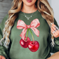 Cute Cherry Bow Sweatshirt | Groovy Vibes Collection | Unique Gifts for Family and Friends