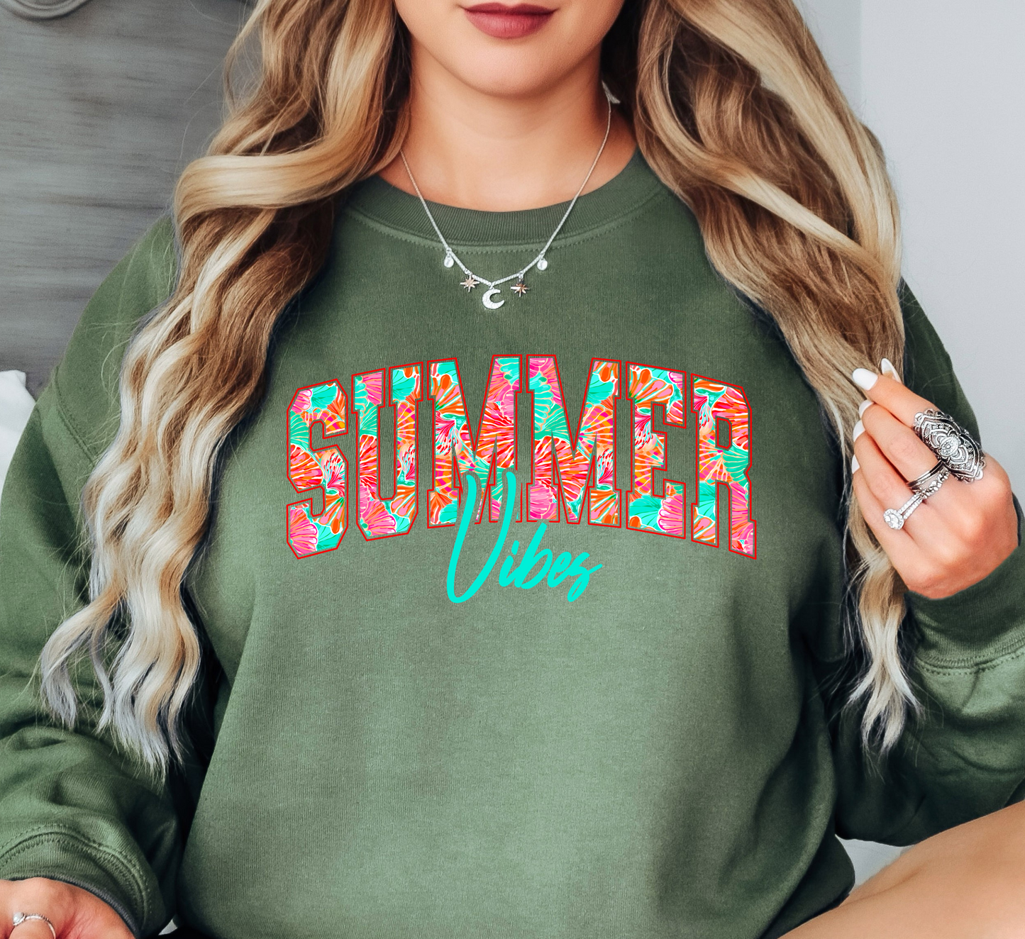 Tropical Summer Vibes Sweatshirt | Beach Breeze Collection | Unique Gifts for Family Friends