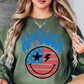 Retro America Smiley Face Sweatshirt | Stars and Stripes Collection | Unique Gifts for Family Friends