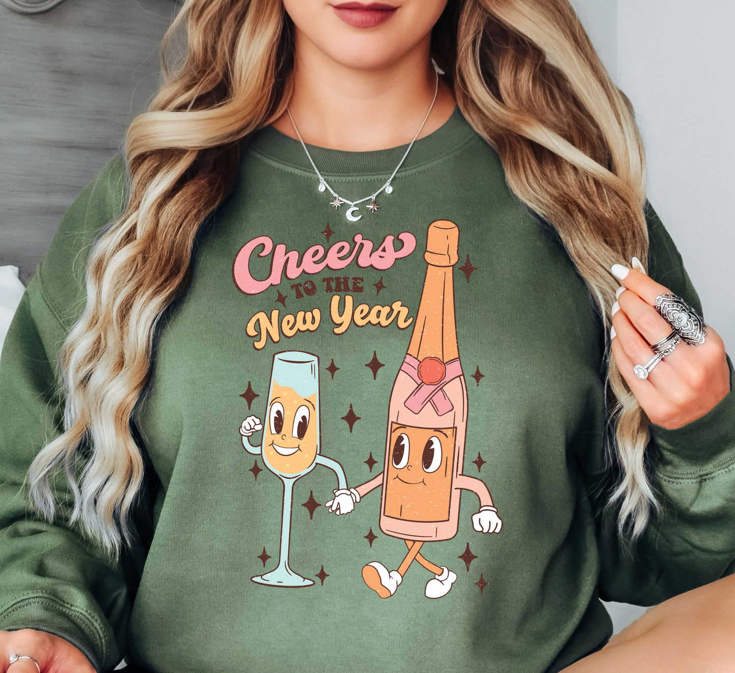 Cheers To The New Year Sweatshirt | New Year Magic Collection | Unique Gifts for Family Friends