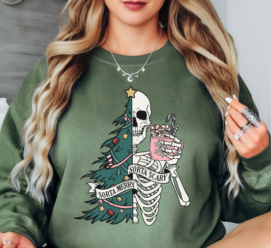 Sorta Merry Sorta Scary Sweatshirt | Tis The Season Collection | Unique Gifts for Family Friends